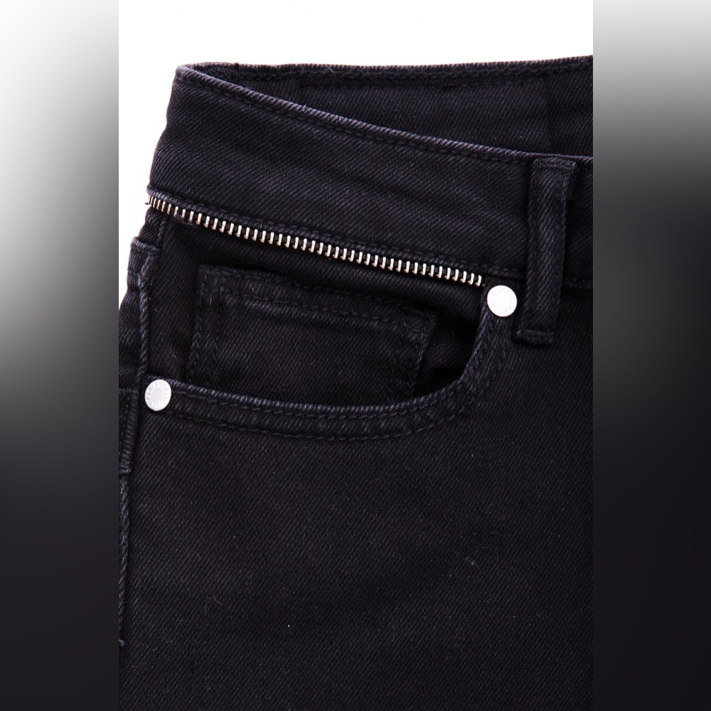 Zadig & Voltaire Paris Eva Zip Jeans Raw Released Hem Slim Skinny Black 27 - Picture 5 of 16